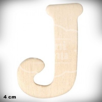 Letra J en Madera de 4 cm