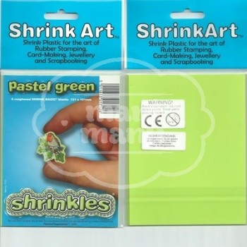 Plástico Mágico SHRINKLES 6 láminas de 13,1x10,1 cm Verde Pastel