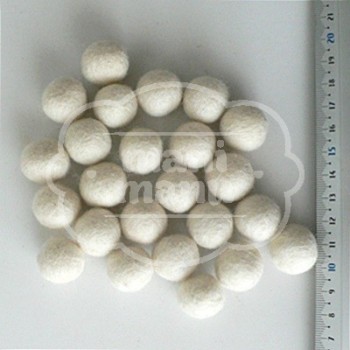 Bolas de fieltro 15mm Blanca
