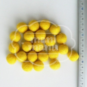 Bolas de fieltro 15mm Amarillo Limón